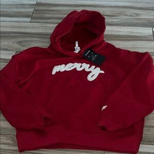 Fabletics merry holiday  Red Hoodie Sweater
